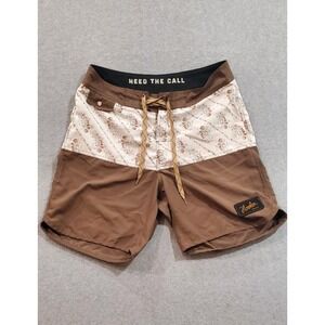 Howler Brothers Board Shorts‎ Mens 32 Brown Stretch Vaquero Drawstring